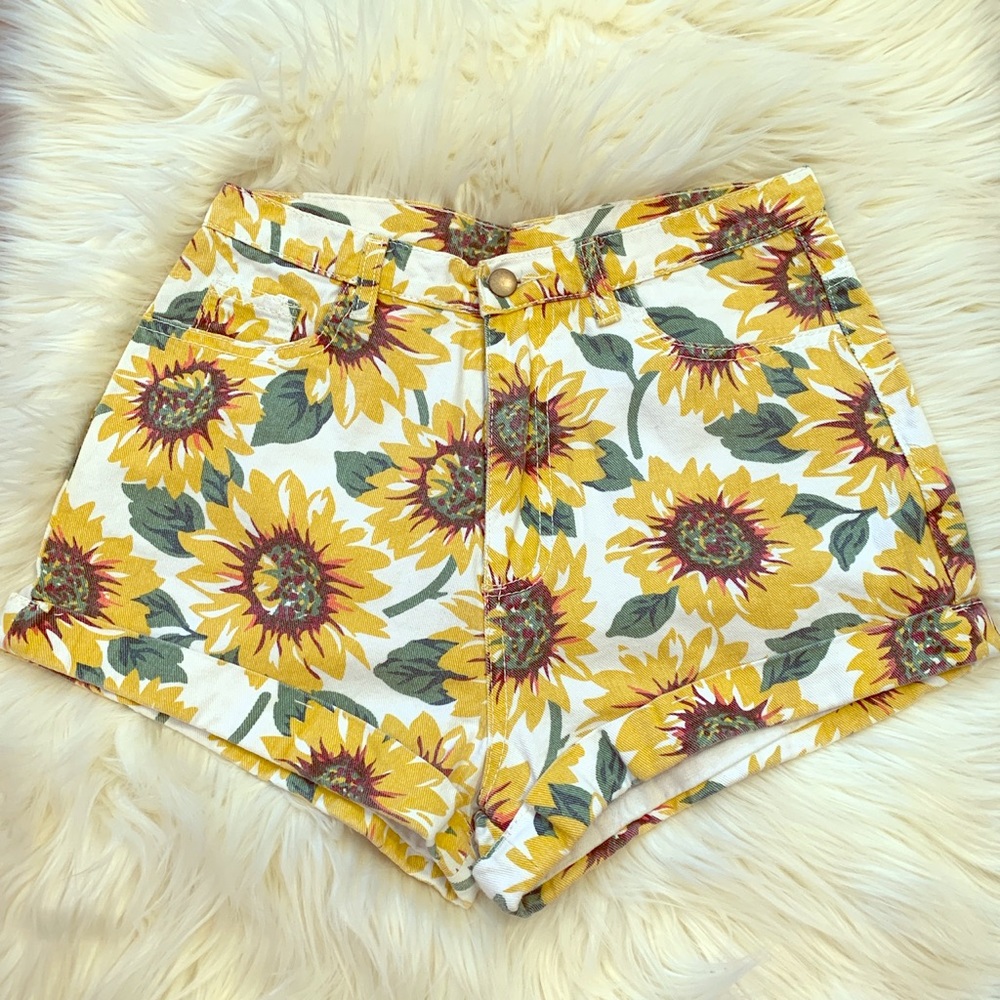 Sunflower High Waist Shorts